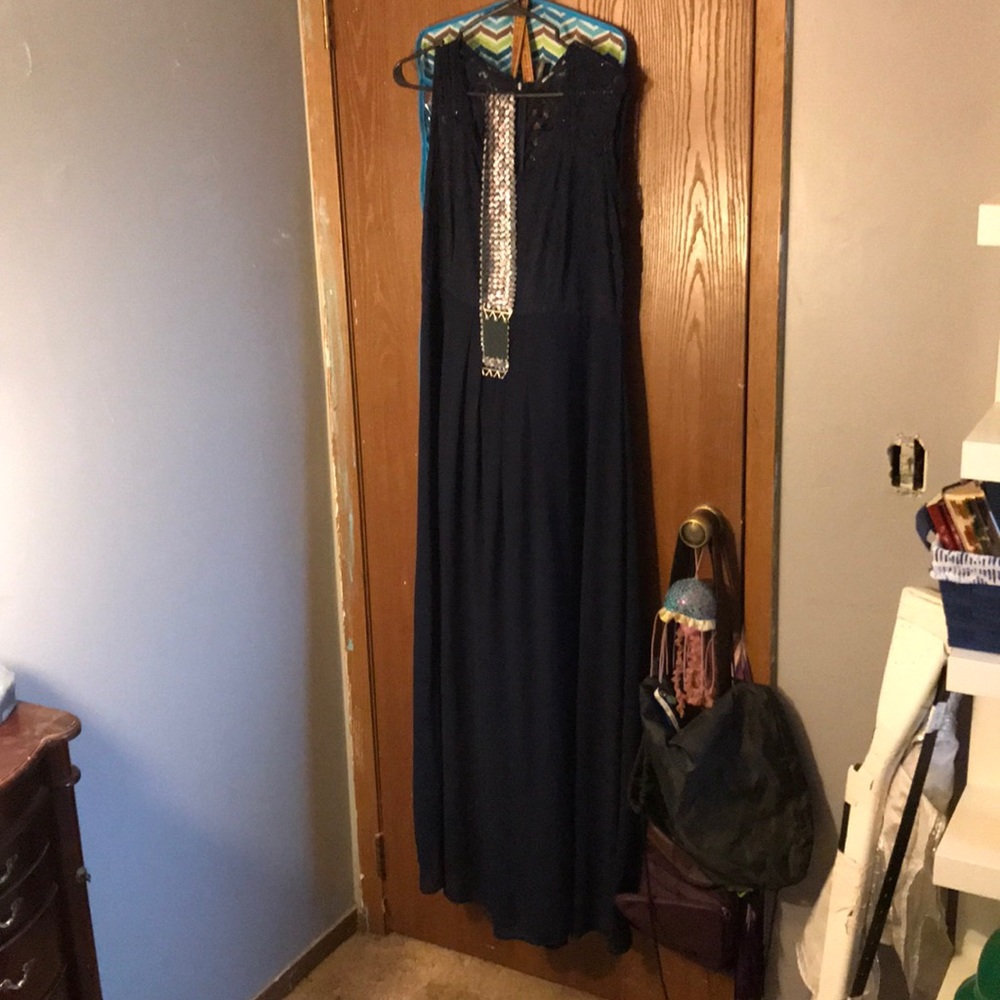 dark blue dress